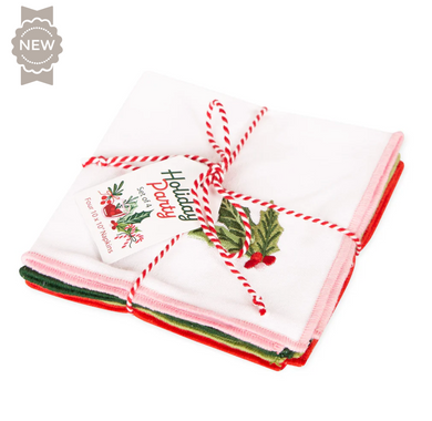 Holiday Party Cocktail Napkin Set of 4