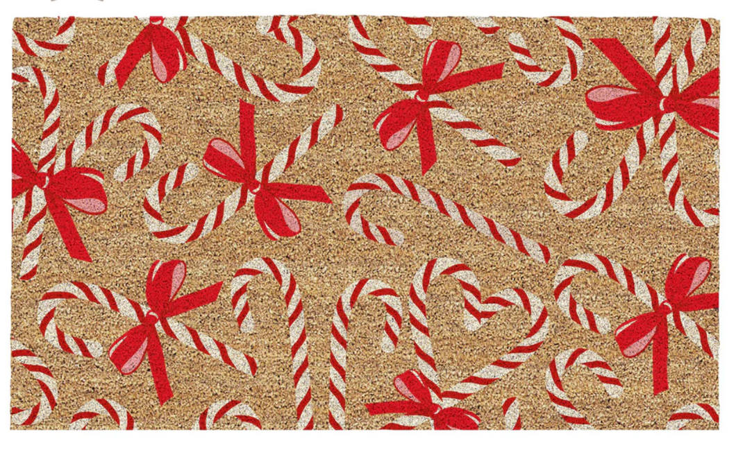 Candy Canes & Bows Doormat