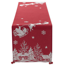 Santa’s Sleigh Embroidered Table Runner - 14 x 70