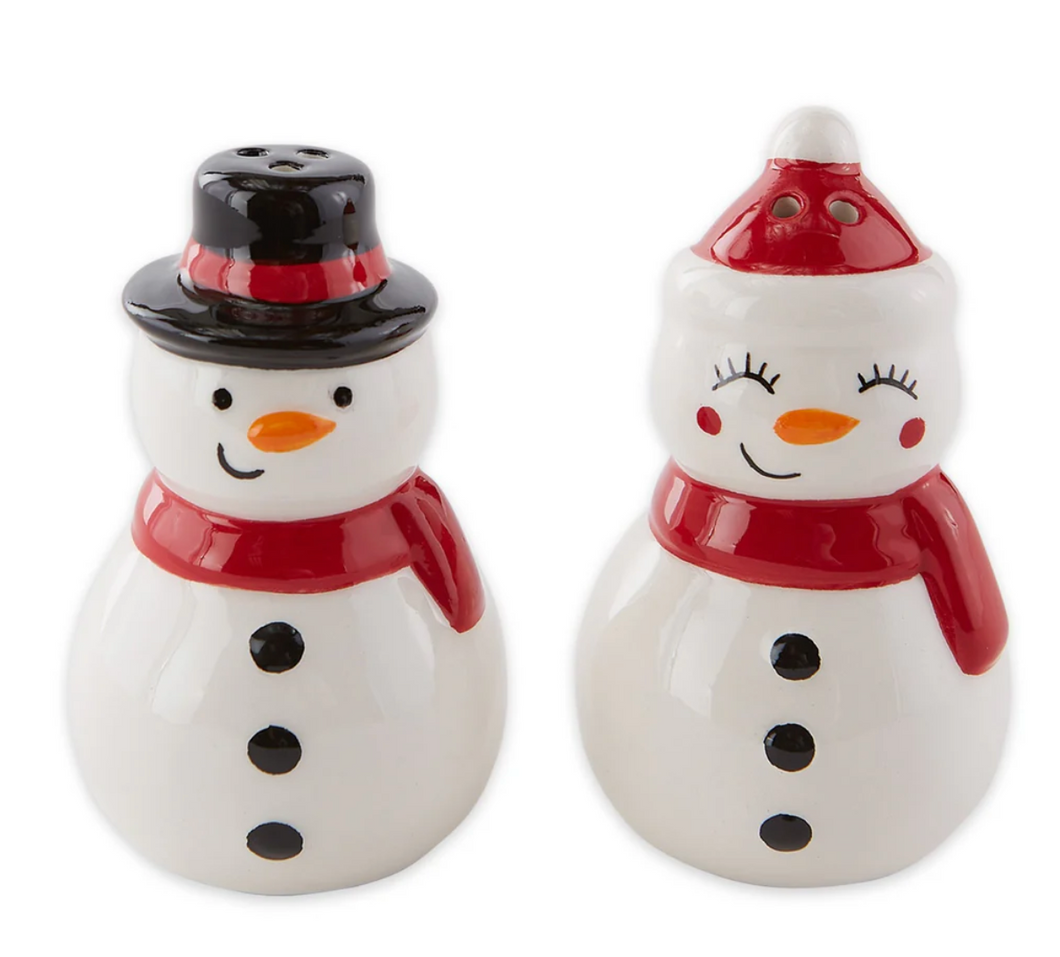 Mr & Mrs Snowman Ceramic Salt & Pepper Shaker Set738215555670