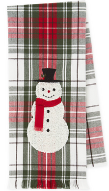 Snowman Embellished Dishtowel