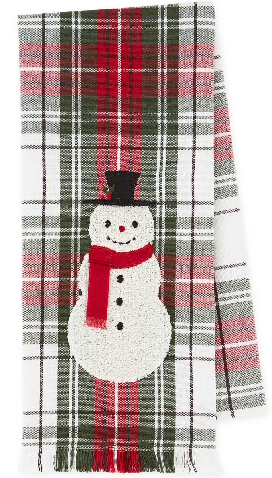 Snowman Embellished Dishtowel