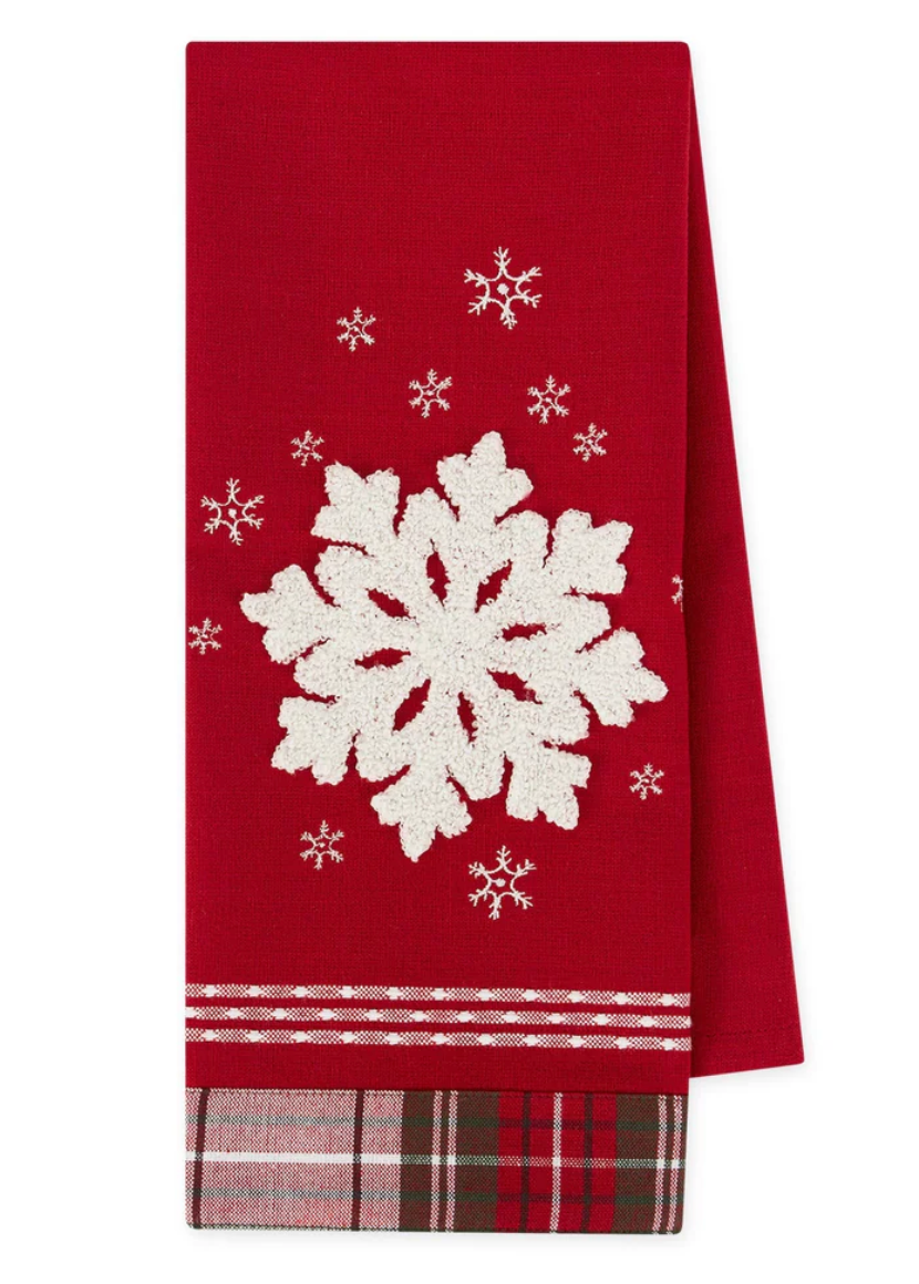 Snowflake Embellished Dishtowel