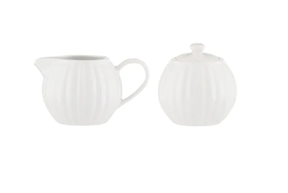 Luxe White Creamer & Sugar Dish