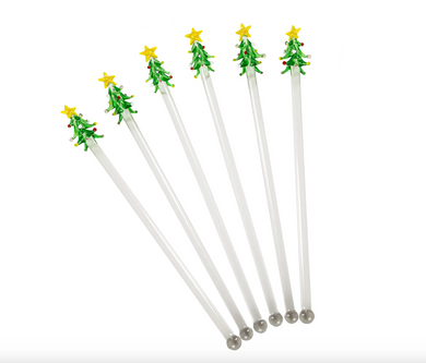 Christmas Tree Swizzle Sticks Set/6