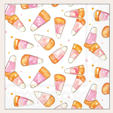 Pink Candy Corn Cocktail Napkin