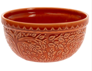 Large Spicy Orange Leaf Embossed Bowl