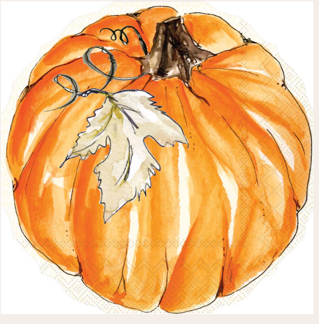 Chinoiserie Pumpkin Topiary Shaped Lunch Napkin