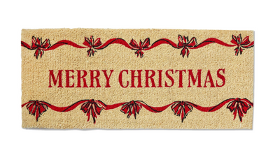 Merry Christmas Bows Estate Coir Mat