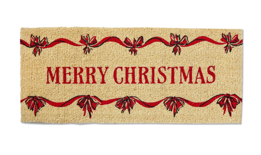 Merry Christmas Bows Estate Coir Mat
