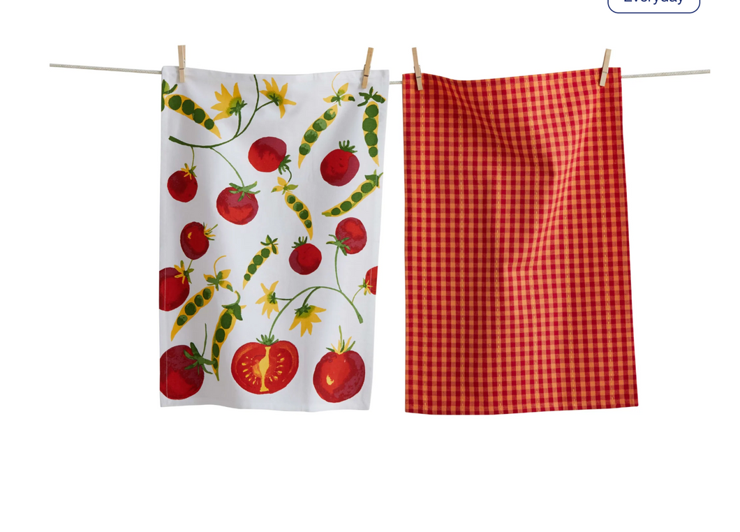 Tomatoes And Peas Dishtowel Set Of 2