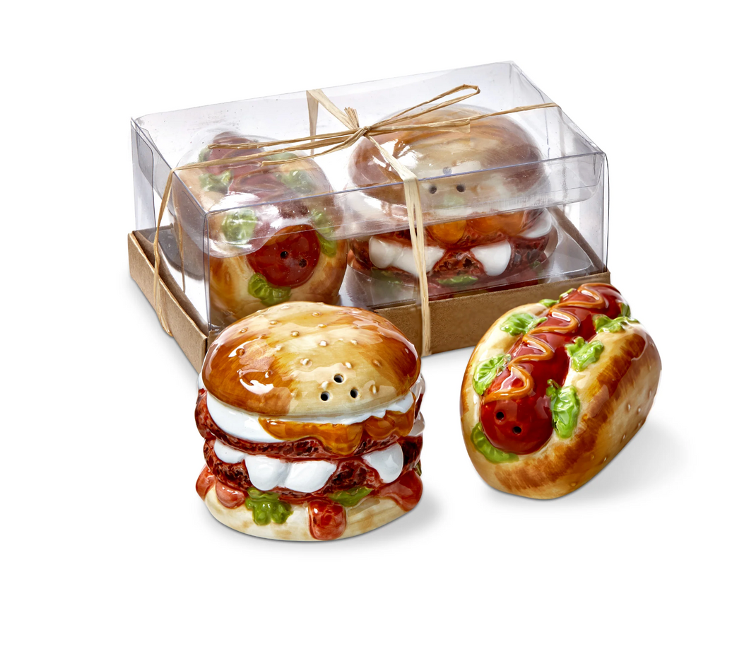 Burger & Hot Dog Salt & Pepper- Set of 2