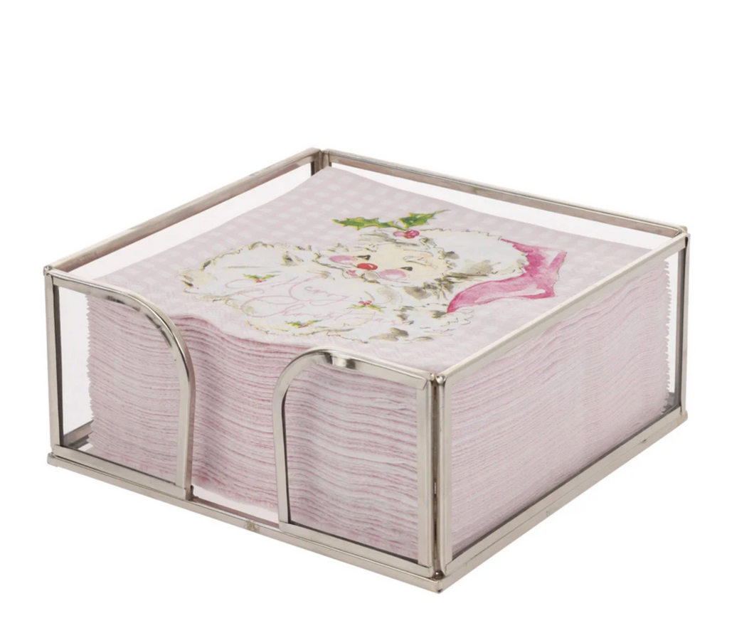 Silver Edge Glass Cocktail Caddy