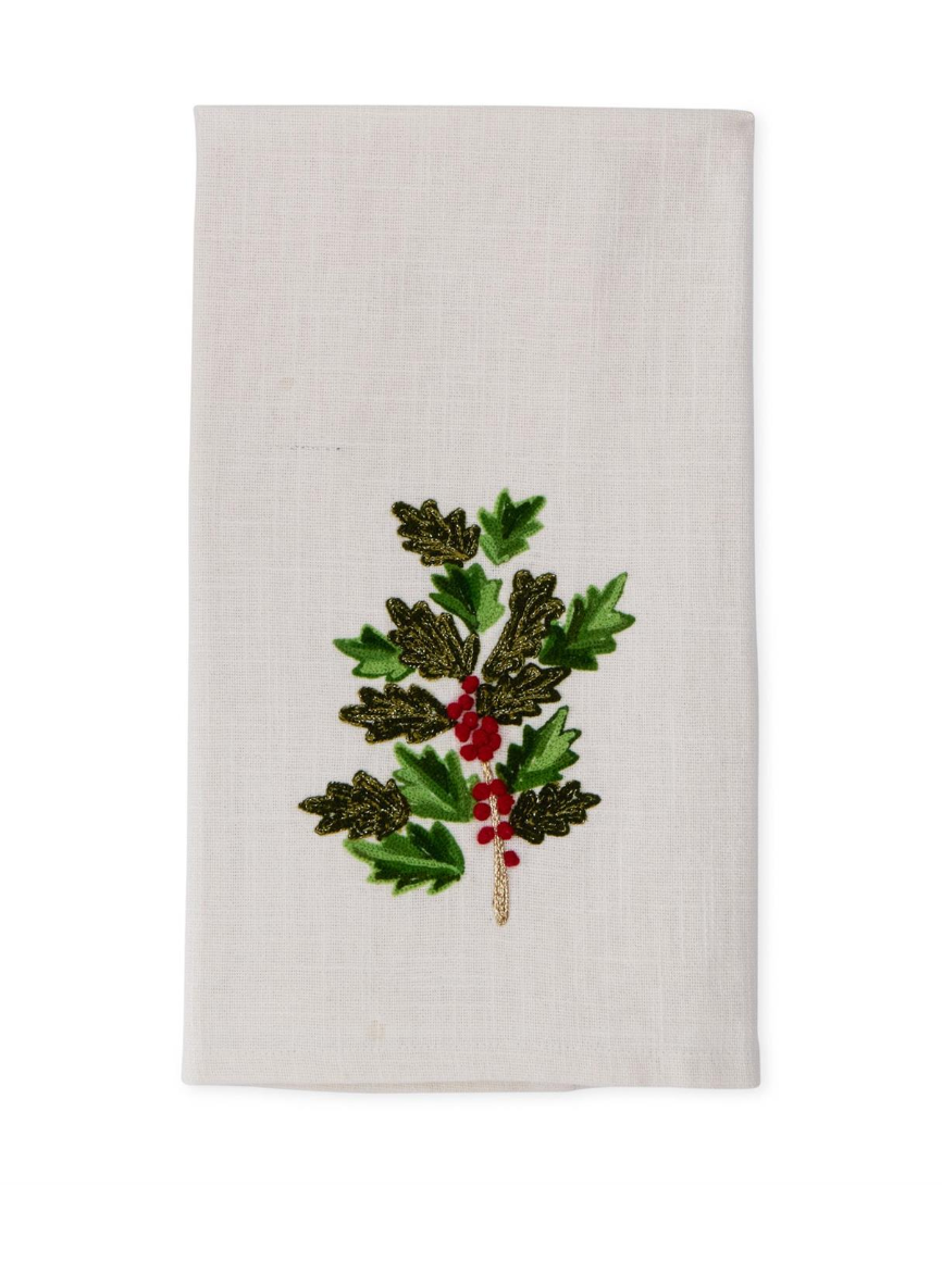 Holly Leaves & Berries Tea Towel