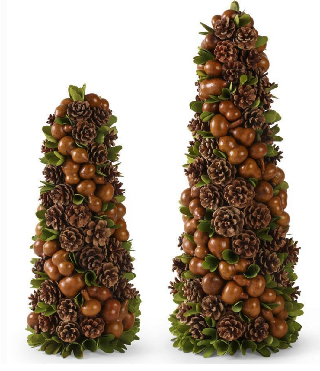 Brown Gourd & Pinecone Cone Tree