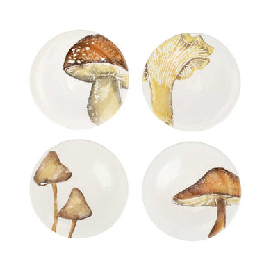 Mushroom Canape Plates Set/4