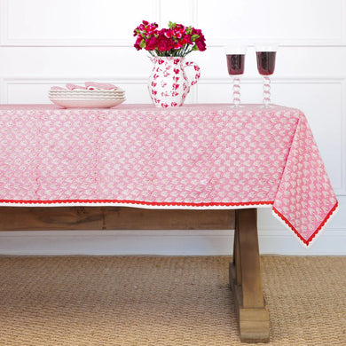 Pom Buti Pink Tablecloth-60x90