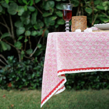 Pom Buti Pink Tablecloth-60x90