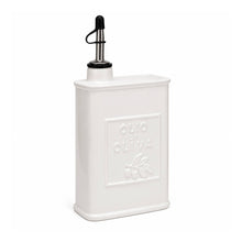 White Ceramic Oil Can, 700 ML Olive Oil Dispenser
