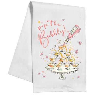 Pop the Bubbly Champagne Tower  Towel