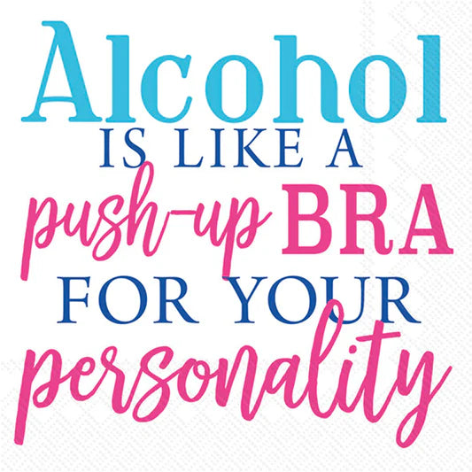 Alcohol Is Like A Bra Cocktail Napkin