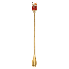 Holiday Cocktail Spoon with Enameled Beverage Icon Handle