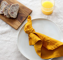 Mustard Linen Napkins - Set of 4