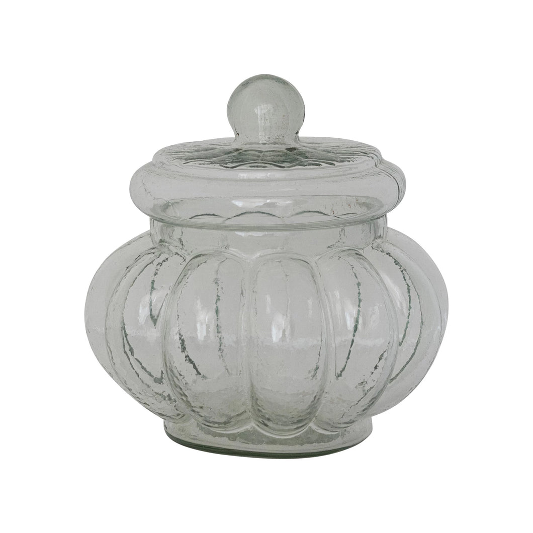 3 Cup Ribbed Glass Jar with Lid