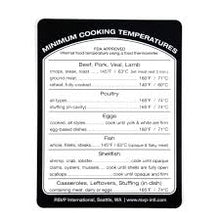 Removable Cooking Temperature Label