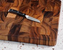 End Grain Cutting Board, Acacia Wood