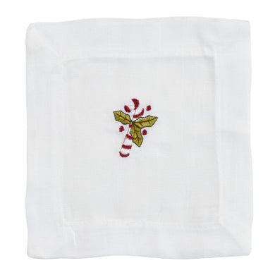 Embroidered Candy Cane Napkin