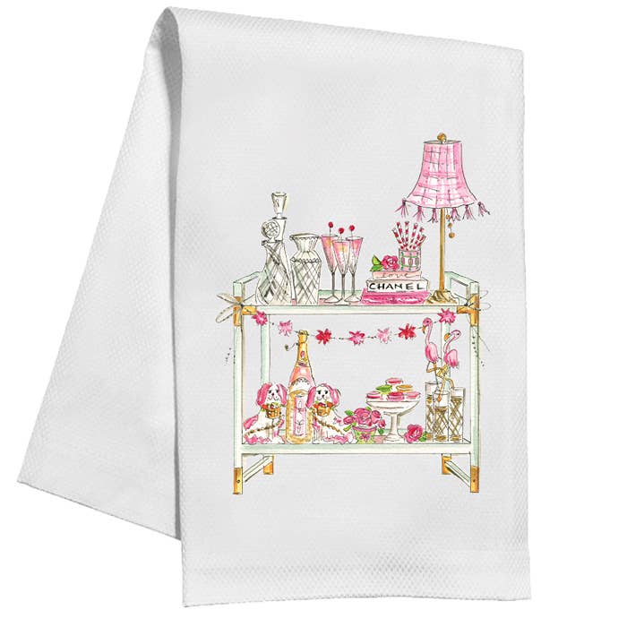 Pink Bar Cart Towel