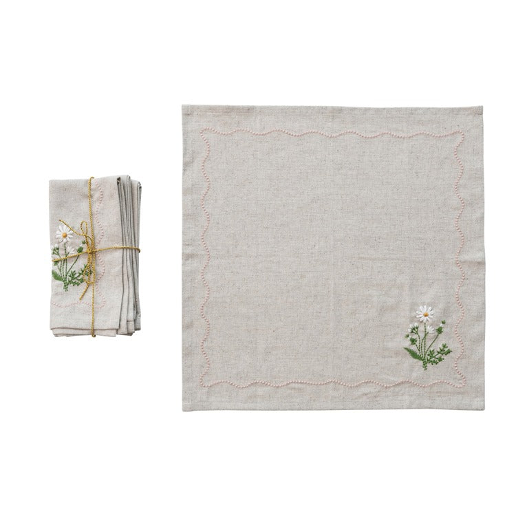Natural Cotton Daisy Napkin