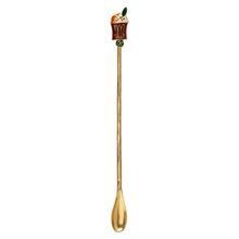 Holiday Cocktail Spoon with Enameled Beverage Icon Handle