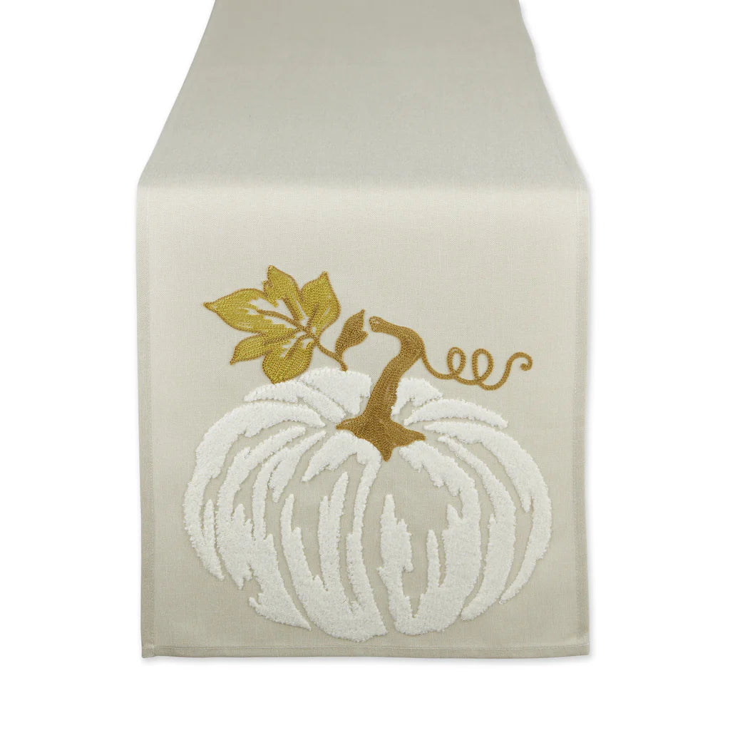 White Pumpkin Embroidered Table Runner - 14 x 70DII-754213