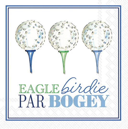 Eagle Birdie Par Blue Cocktail Napkin