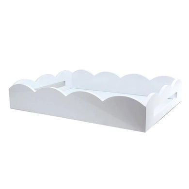 Scalloped Tray White 17x13