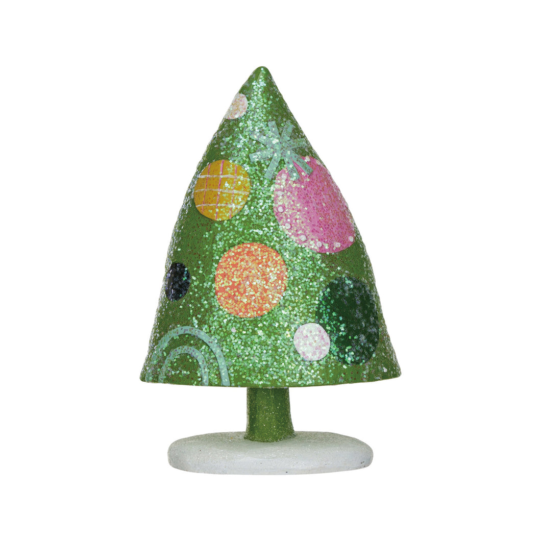 Resin Christmas Tree w/ Dots & Glitter, Multi Color ©