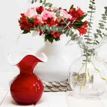 Hibiscus Medium Fluted Vase - White