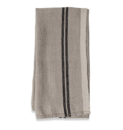 Linen Tea Towel Black Stripe