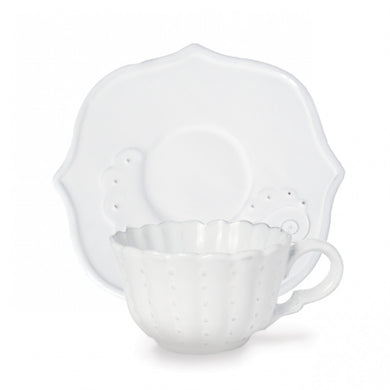 Bella Bianca Beaded Flora Cup & Saucer