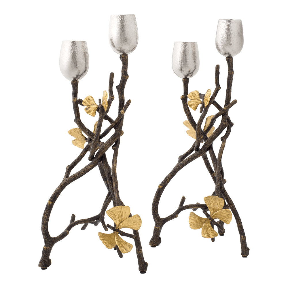 Butterfly Ginkgo Candleholders by Michael Aram